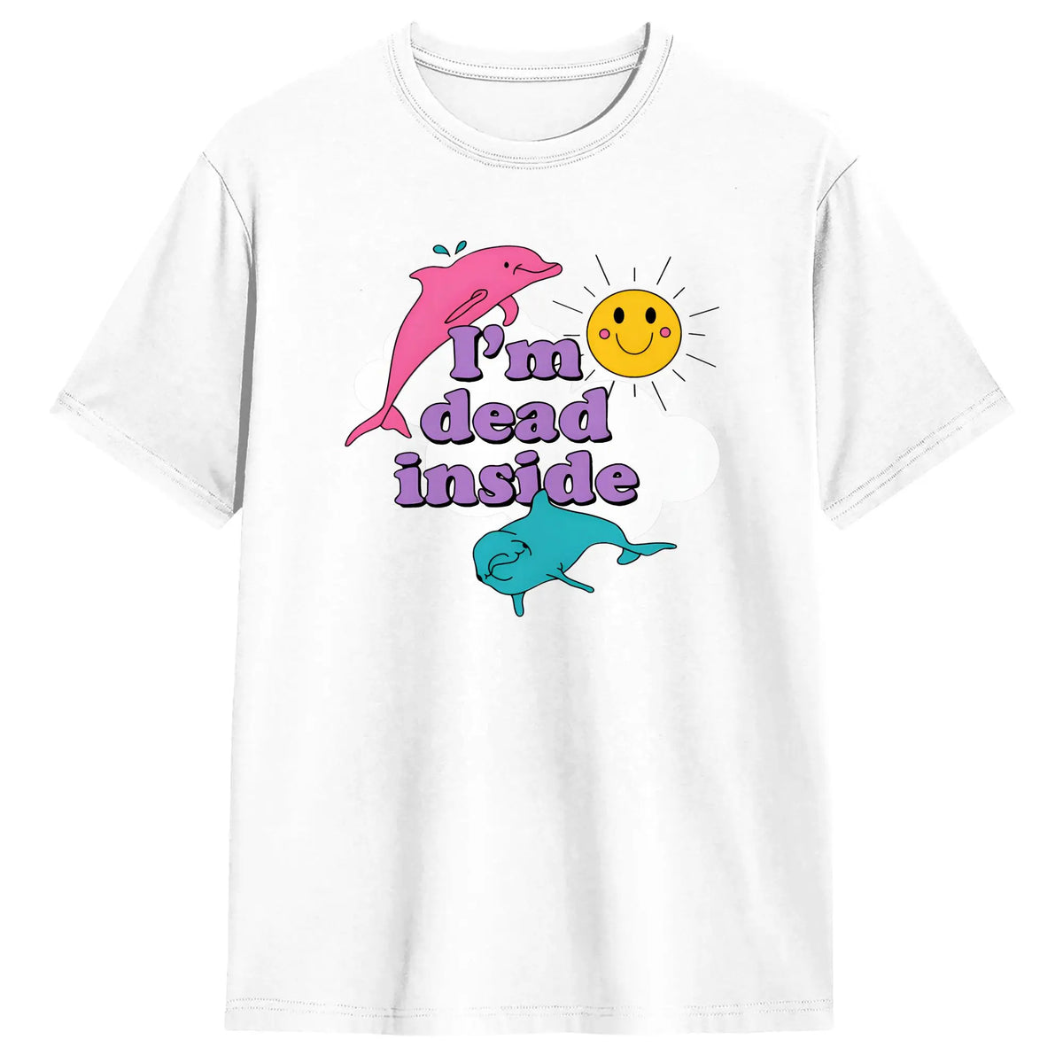 "I'm Dead Inside" Funny Oversized Cotton T-Shirt | Y2K Tee