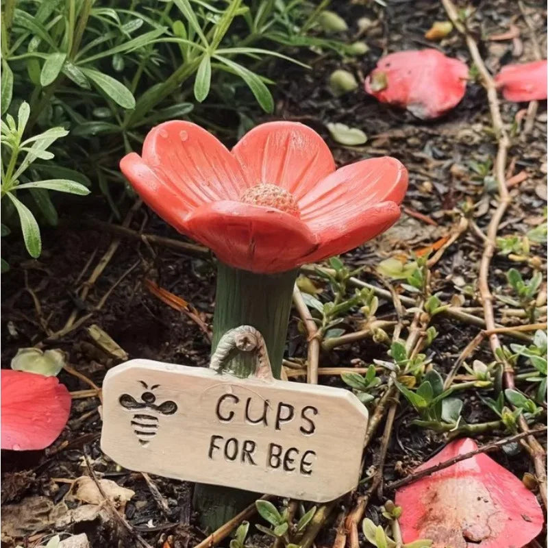 Flower Shape Watering Stations Bee Waterers Garden Pollinator Feeder