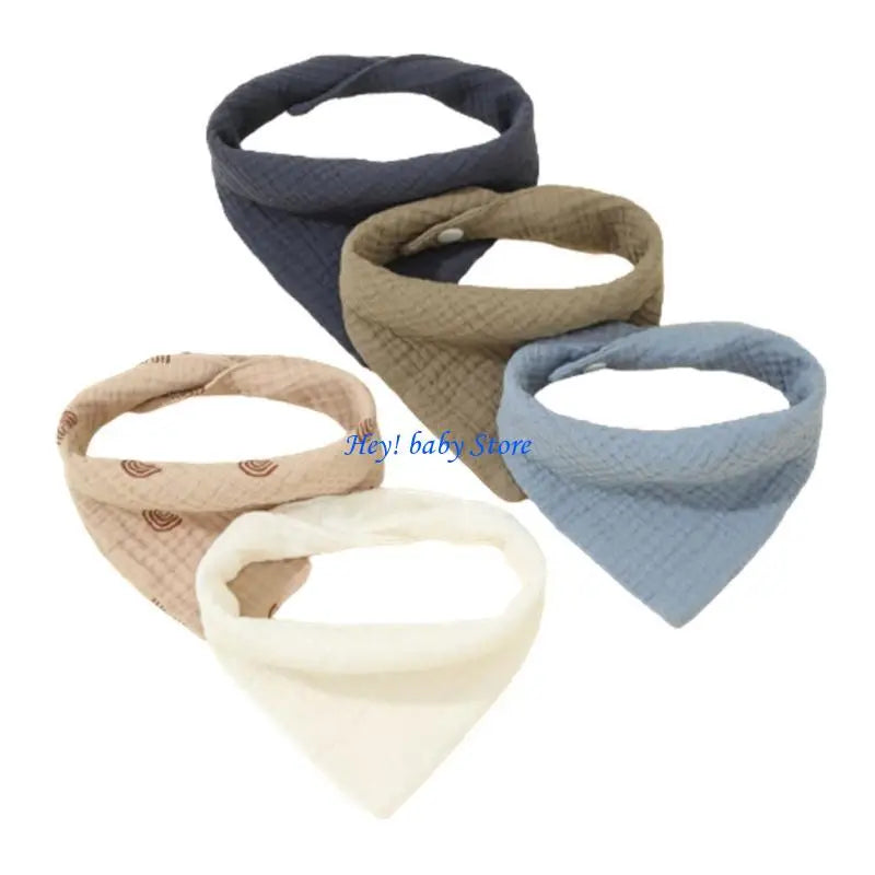 5-Pack Soft Cotton Baby Drool Bibs | Teething Burp Cloths