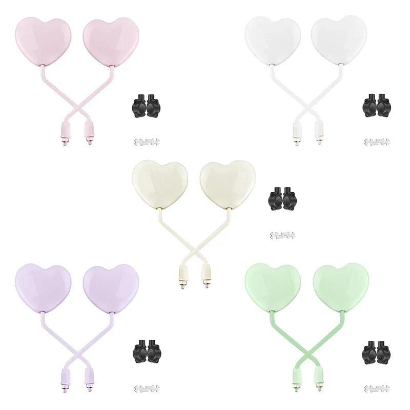 Heart Shaped HD Convex Rearview Mirror for Electric Cars – Pair