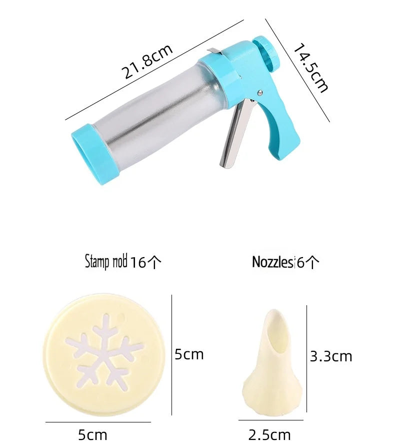 23-Piece Cookie Press Gun Kit – Biscuit & Cake Decorator