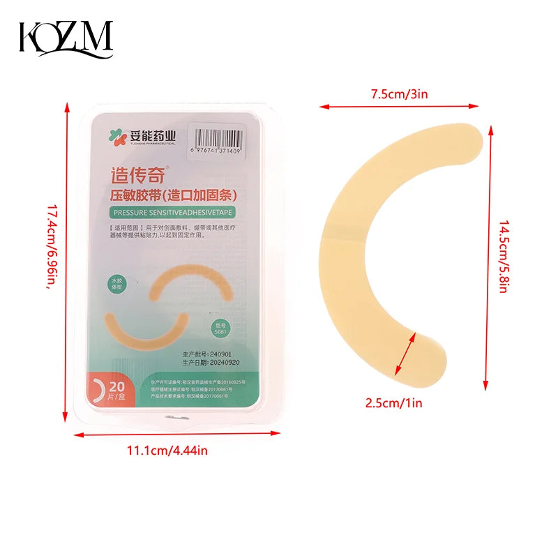 Hydrocolloid Ostomy Barrier Strips 20 Pcs – Waterproof & Elastic