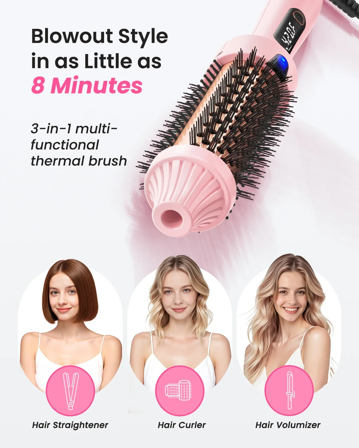 Ionic Thermal Brush – Curl & Straighten | 6 Heat Settings