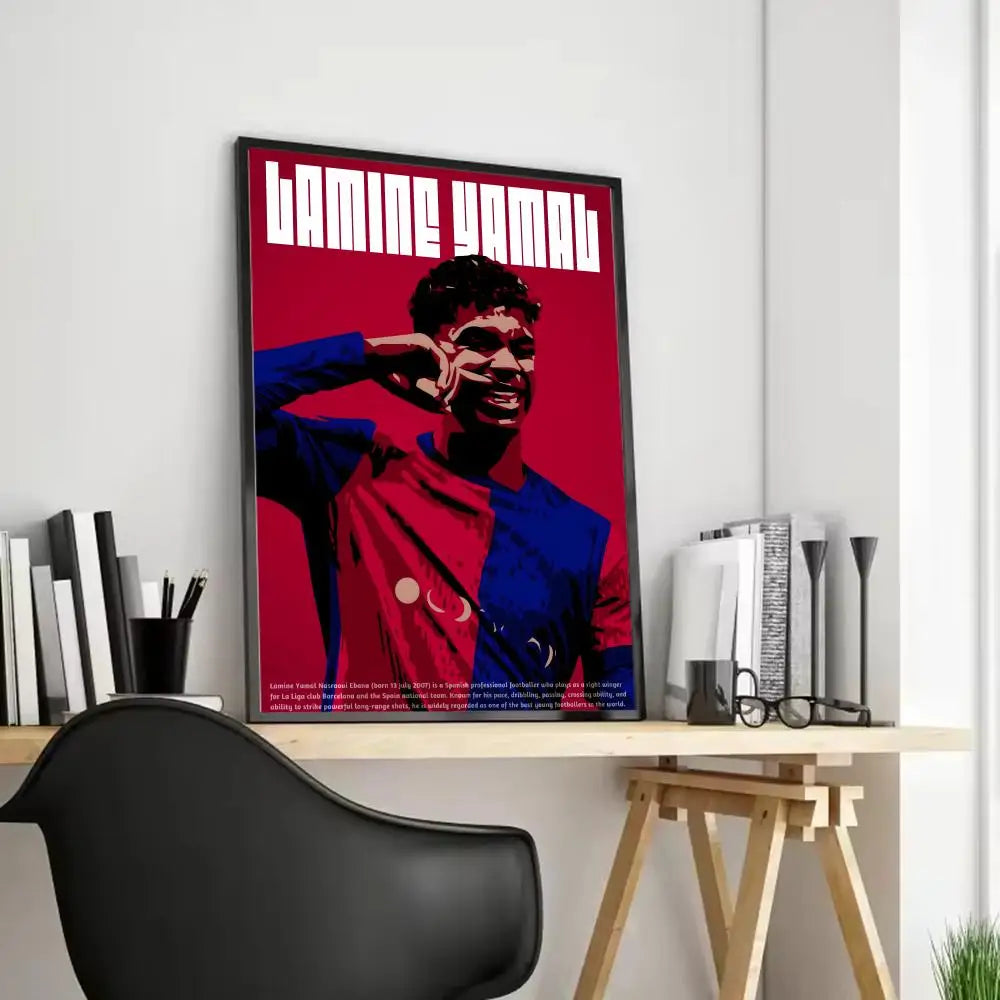 Lamine Yamal Football Star Canvas Wall Art Poster – Unframed