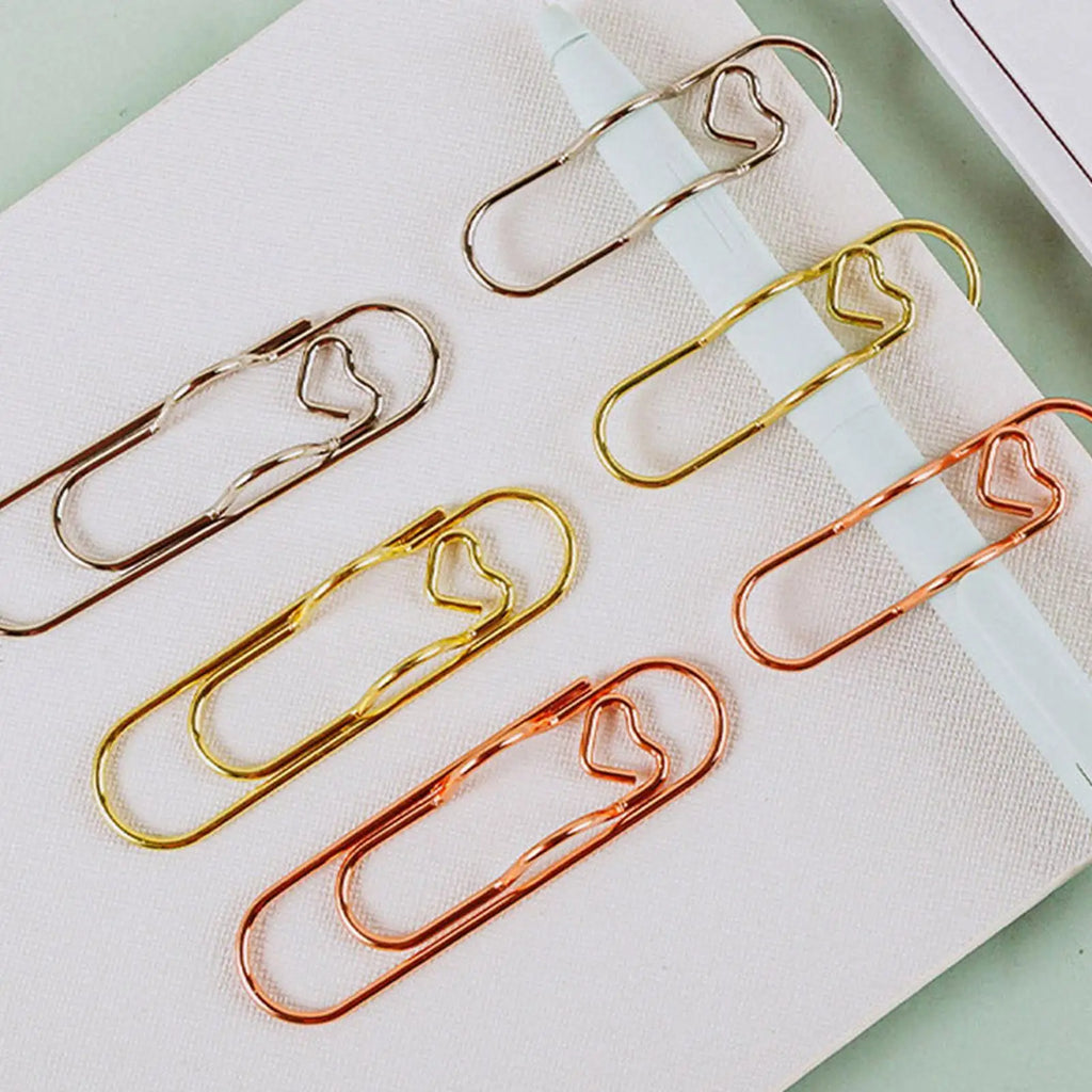 Heart Metal Pen Clip Holders for Notebooks & Journals – 8 Pack