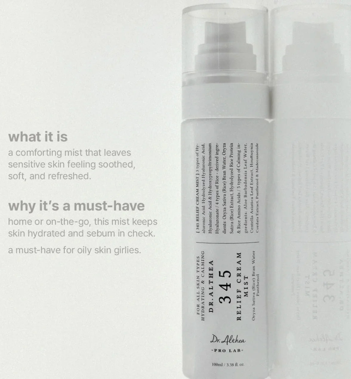 Facial Essence Spray Dr Althea 345 Relief Cream Mist Hyaluronic Acid