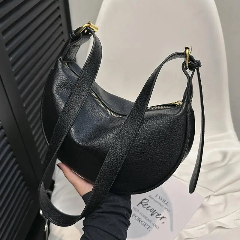 Women's Crescent Crossbody Bag | Soft PU Leather Hobo Sling