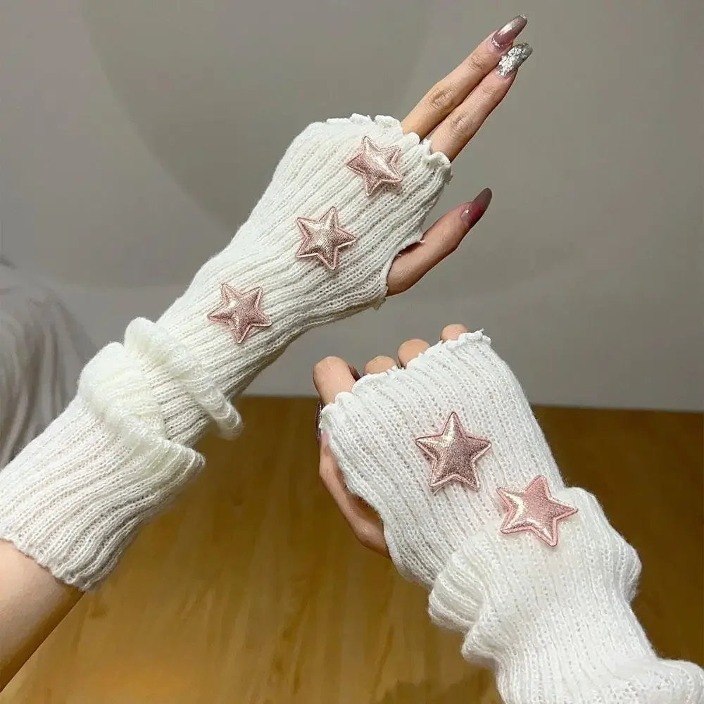 Rabbit Ear Knit Arm Warmers – Cute Fingerless Elbow Sleeves