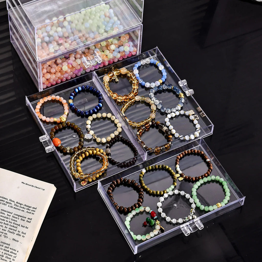Desktop Transparent Stackable Acrylic Bead Storage Box Drawer