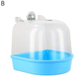 Hanging Cage Bird Bath Box – Waterproof Parrot & Parakeet Bath