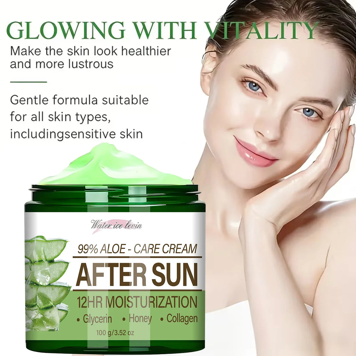 99% Aloe Vera After Sun Cream | 12HR Moisture, Collagen & Glycerin