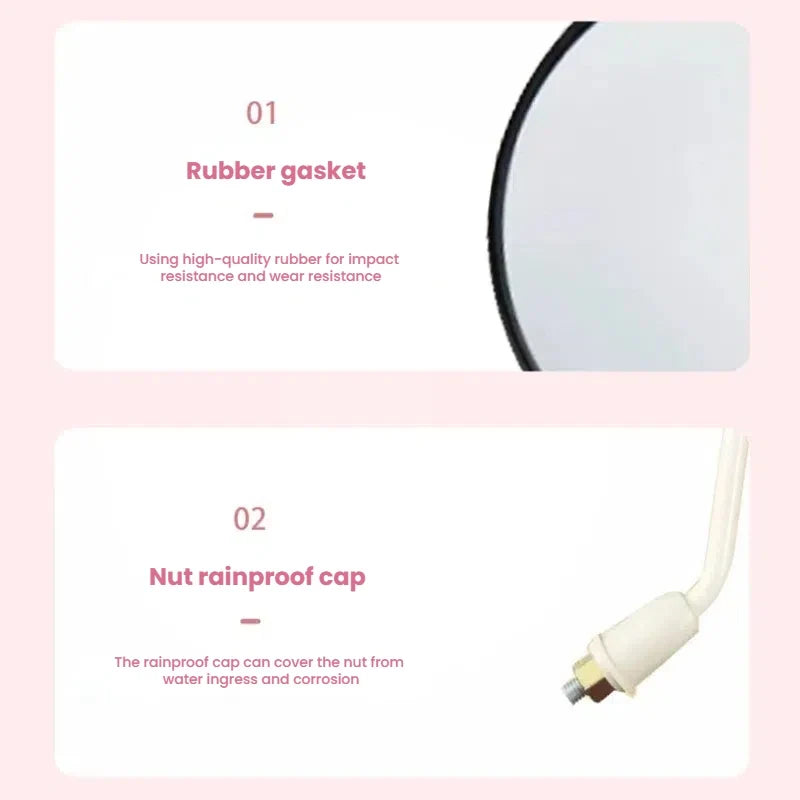 Heart Shaped HD Convex Rearview Mirror for Electric Cars – Pair