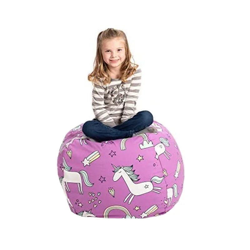 Large Canvas Bean Bag Stuffed Animal Toy Storage Organizer