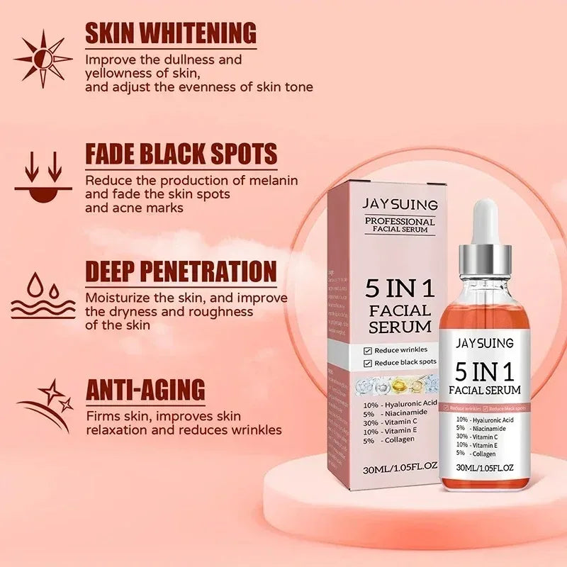 Jaysuing 5-in-1 Hyaluronic Acid Face Serum Vitamin C 30ml