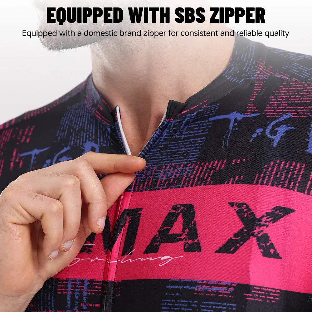 PHMAX Men's Short Sleeve Cycling Jersey – Breathable MTB Shirt