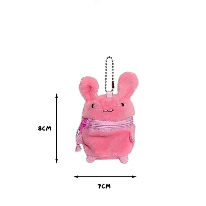 Mini Fluffy Rabbit Plush Coin Purse Keychain – Cute Pouch