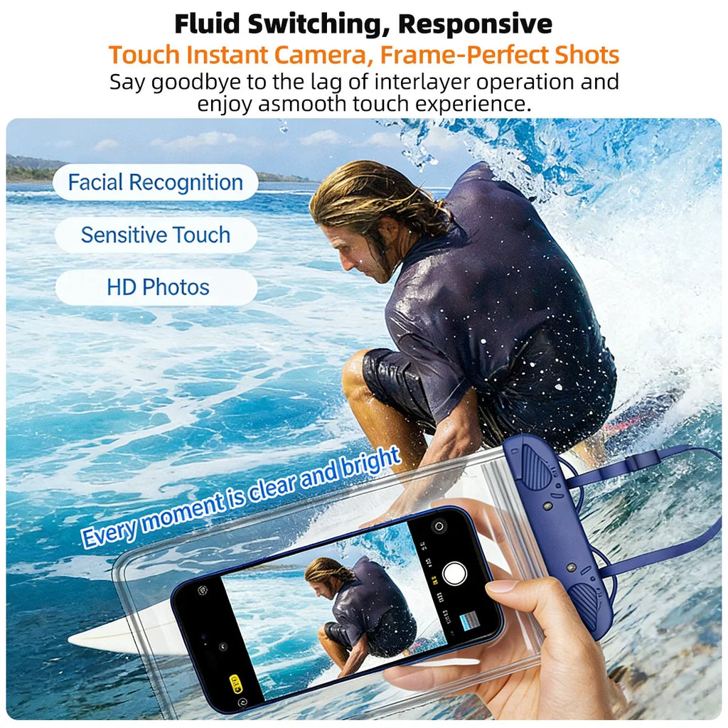 GUUGEI IPX8 Waterproof Phone Pouch – 8" Dry Bag & Lanyard