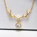 Huitan Christmas Elk Pendant Necklace – Cubic Zirconia 3 Colors