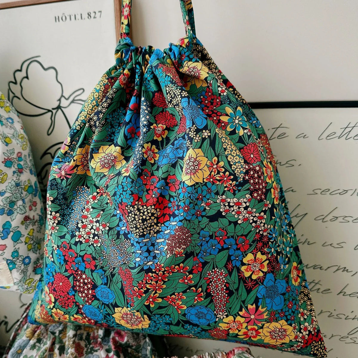 Floral Drawstring Cotton Gift Bags – Party Favors & Storage Pouches