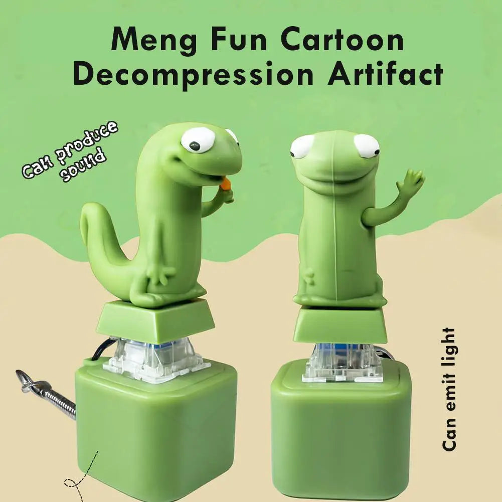 Lizard Fidget Clicker Keychain – Sound & Light, USB Rechargeable
