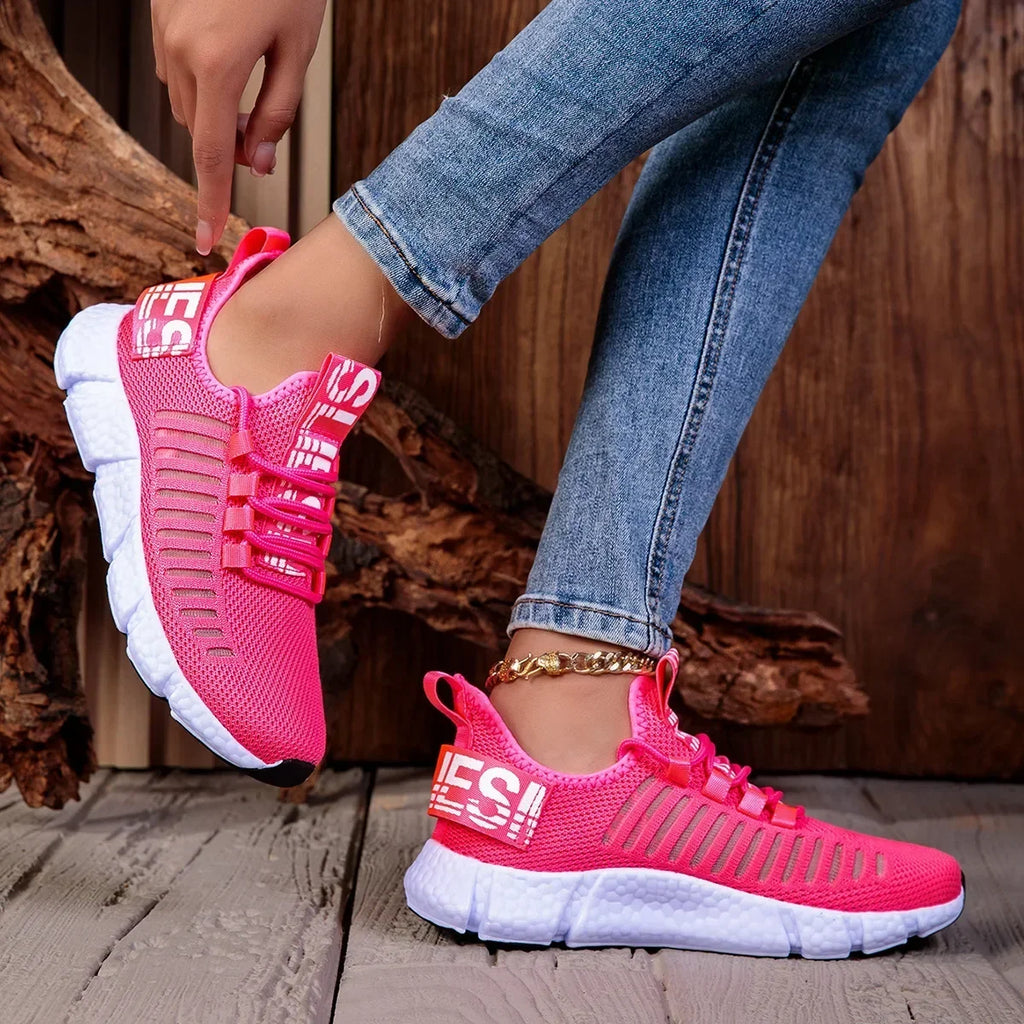AZGB Pink Mesh Sneakers – Lightweight Women's Sports Shoes