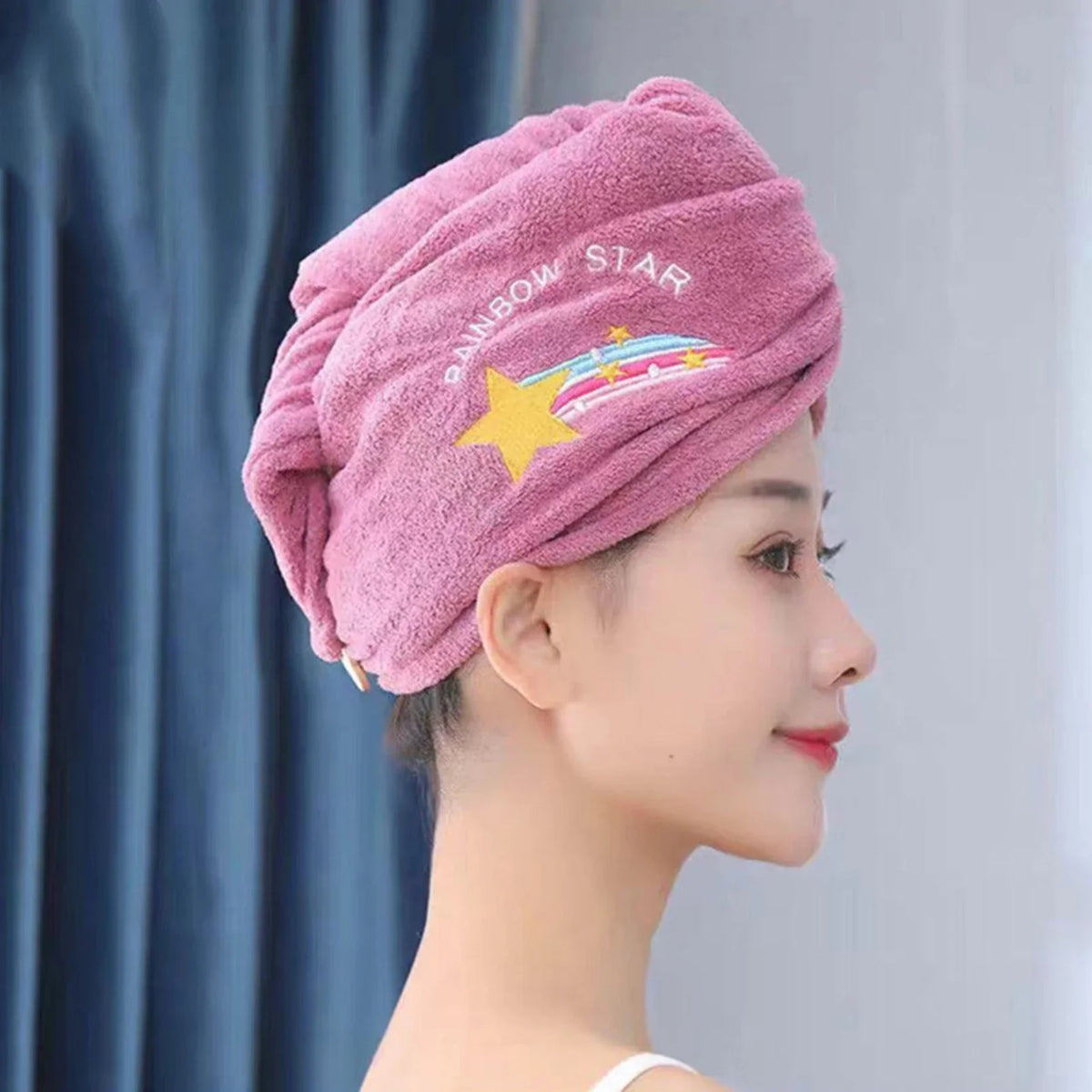 Microfiber Hair Towel Wrap Cap – Fast Drying & Super Absorbent