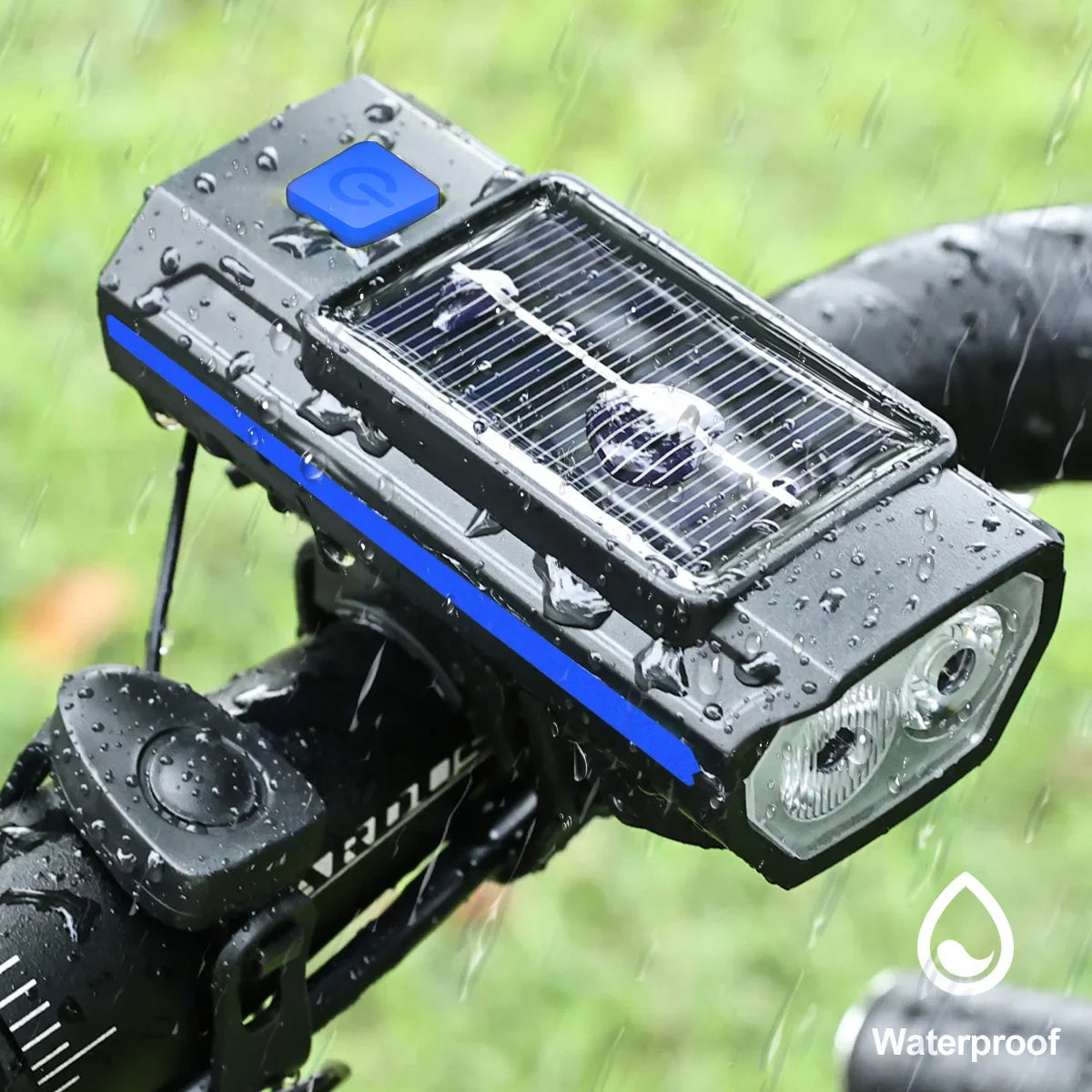 Solar Bike Light with Horn 120dB | USB-C Fast Charge | MTB & Road