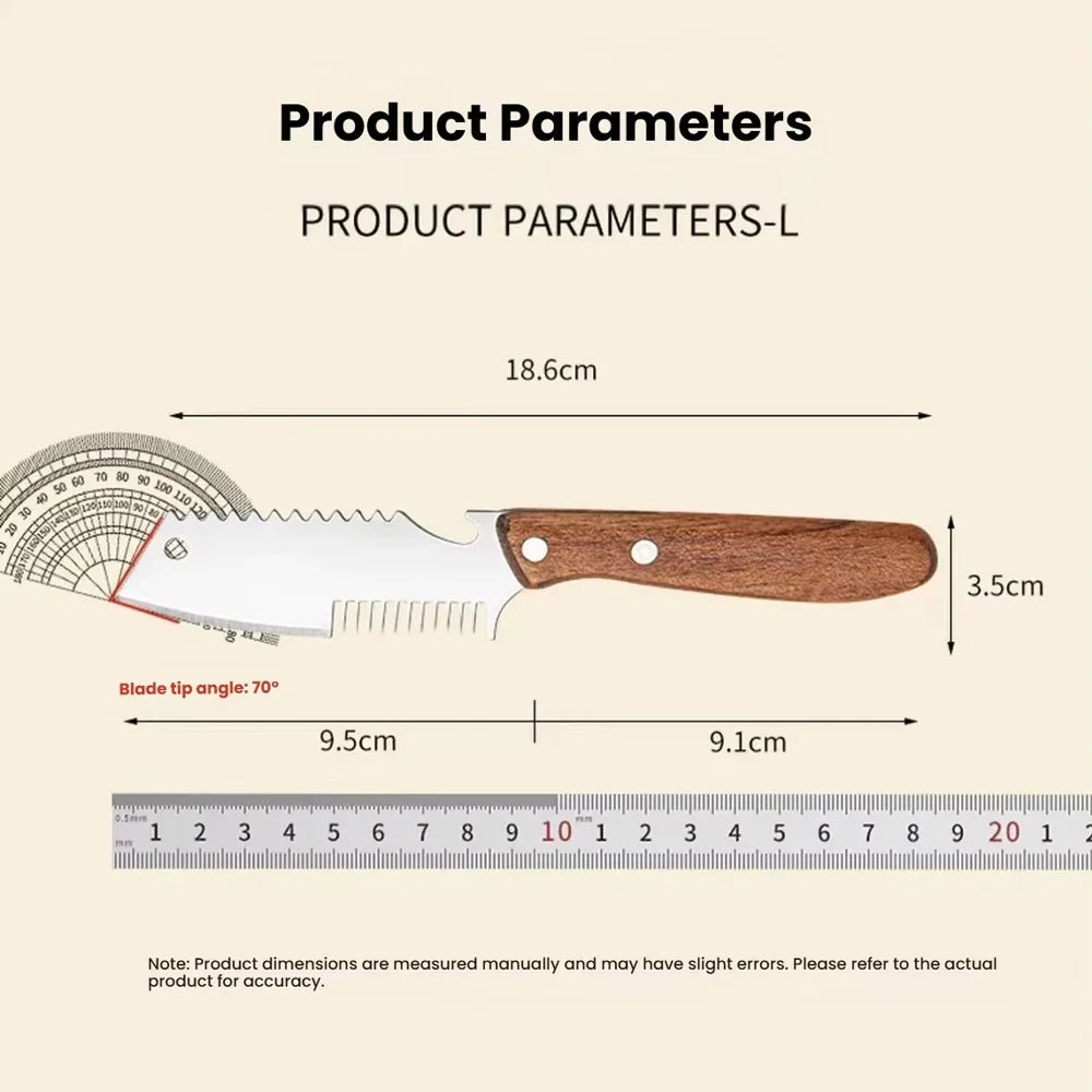 Stainless Steel Scallion Slicer Knife with Wooden Handle