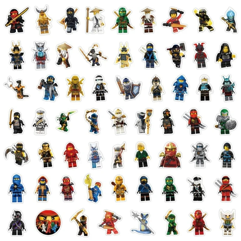 60pc Ninja Waterproof Stickers | Kids Party Favors No Repeat