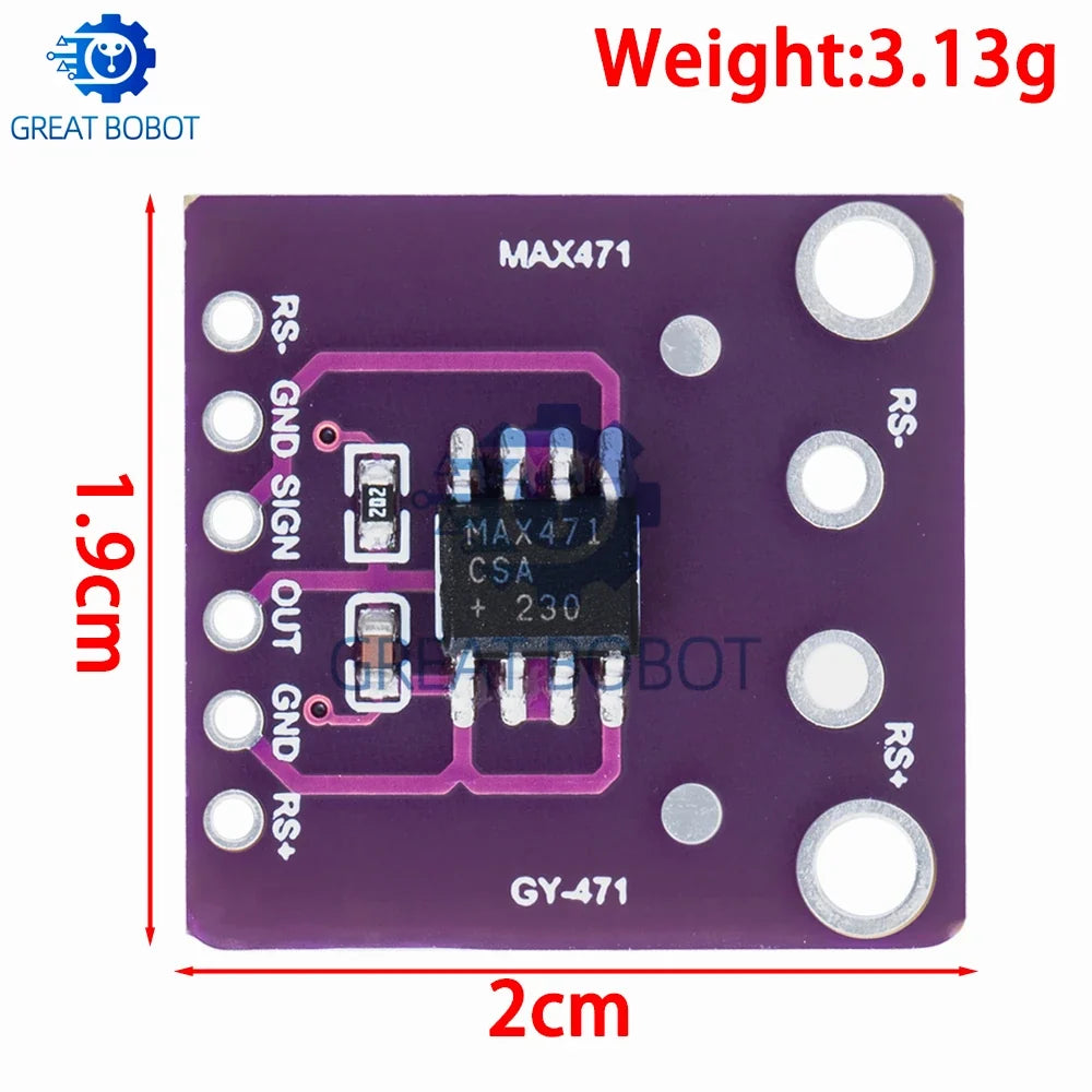 MAX471 3A Current Sensor Module for Arduino – DC 0–30V