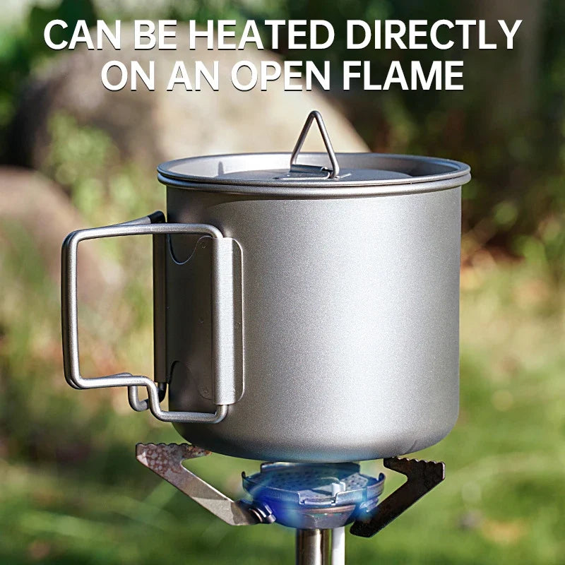 Pure Titanium Folding Camp Mug – Lightweight 220–750ml Cup
