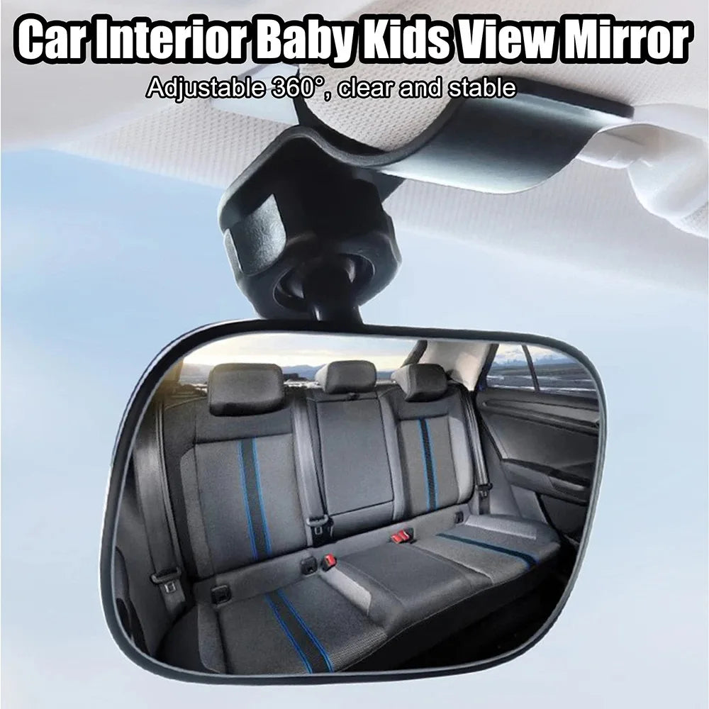 360° Rotatable Baby Car Mirror – Wide View Rear Seat Monitor