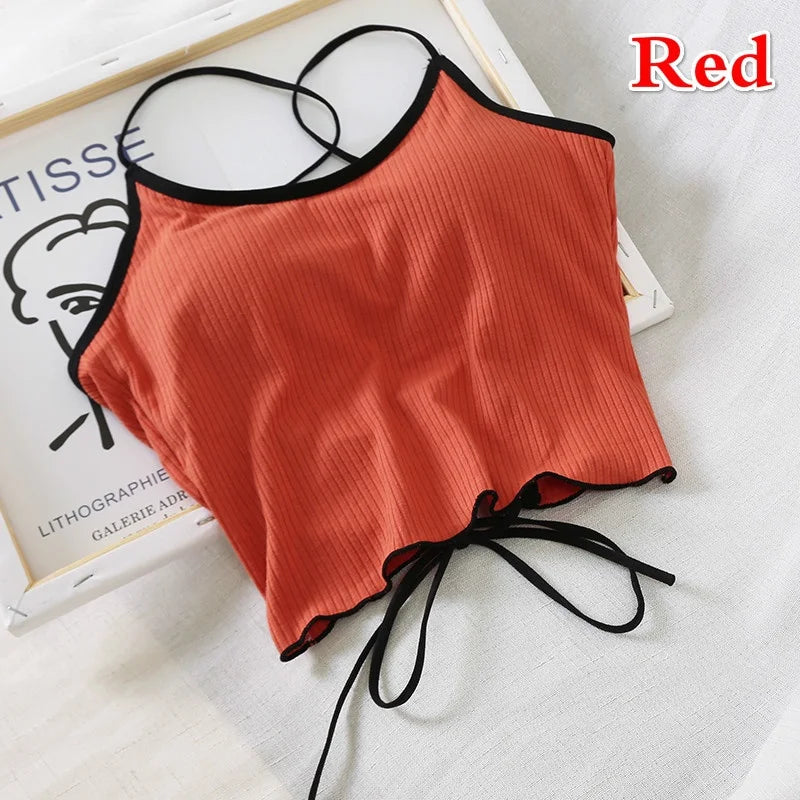 Women's Open Back Camisole Crop Top – Slim Fit Summer Tank
