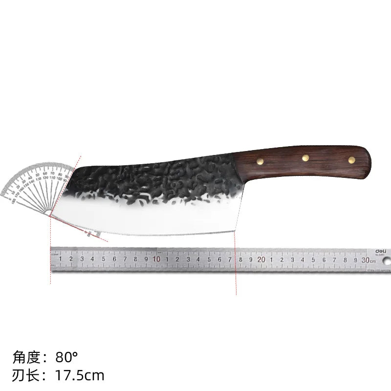 Forged Kiritsuke Chef Knife – 4Cr13Mov Steel & Wood Handle