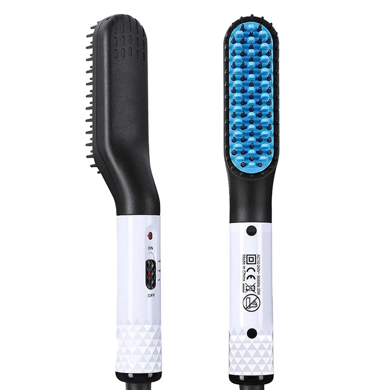 Electric Hot Comb Beard & Hair Straightener Brush | Anti-Scald
