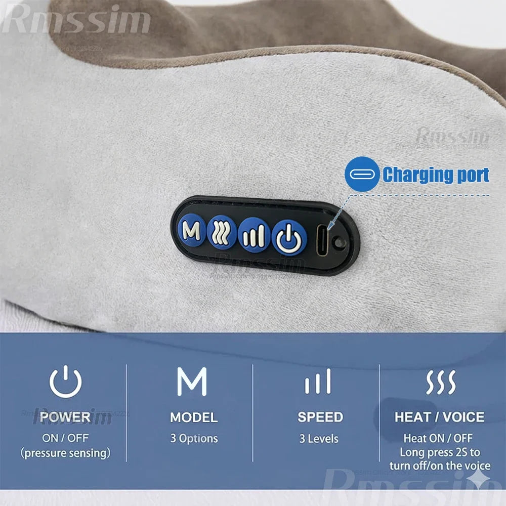 U-Shape Electric Neck Massager | Heat, Vibration & Kneading