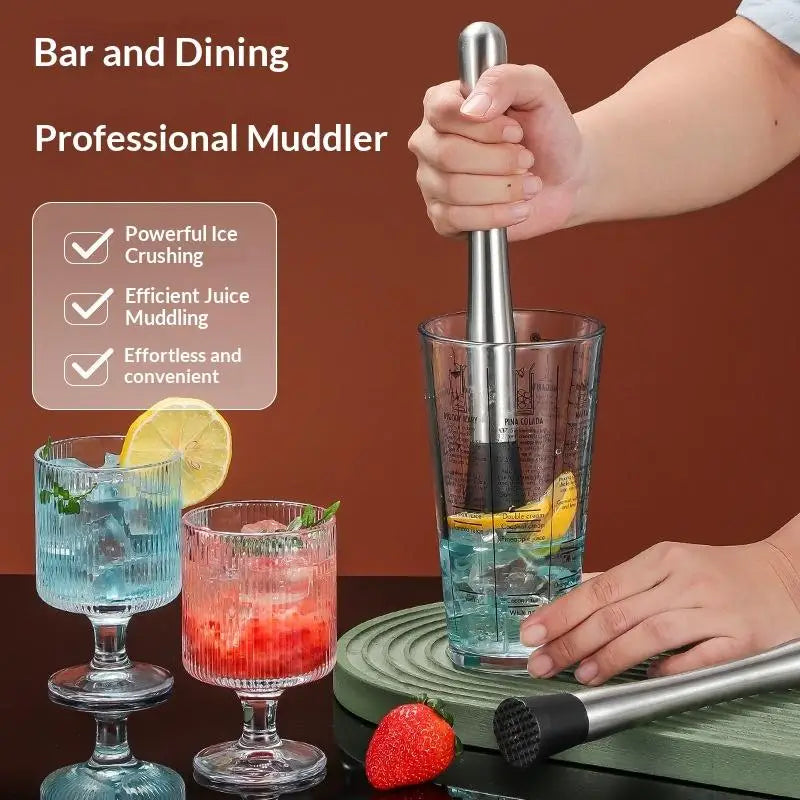 Stainless Steel Ice Hammer & Muddler Bar Tool | Cocktail Set