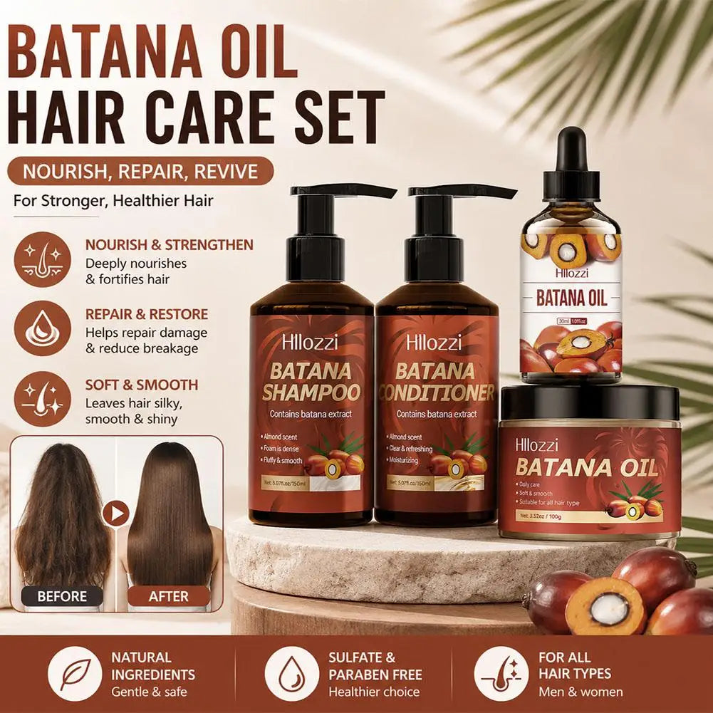 Batana Oil Hair Care Set – Shampoo, Conditioner & Scalp Scrub