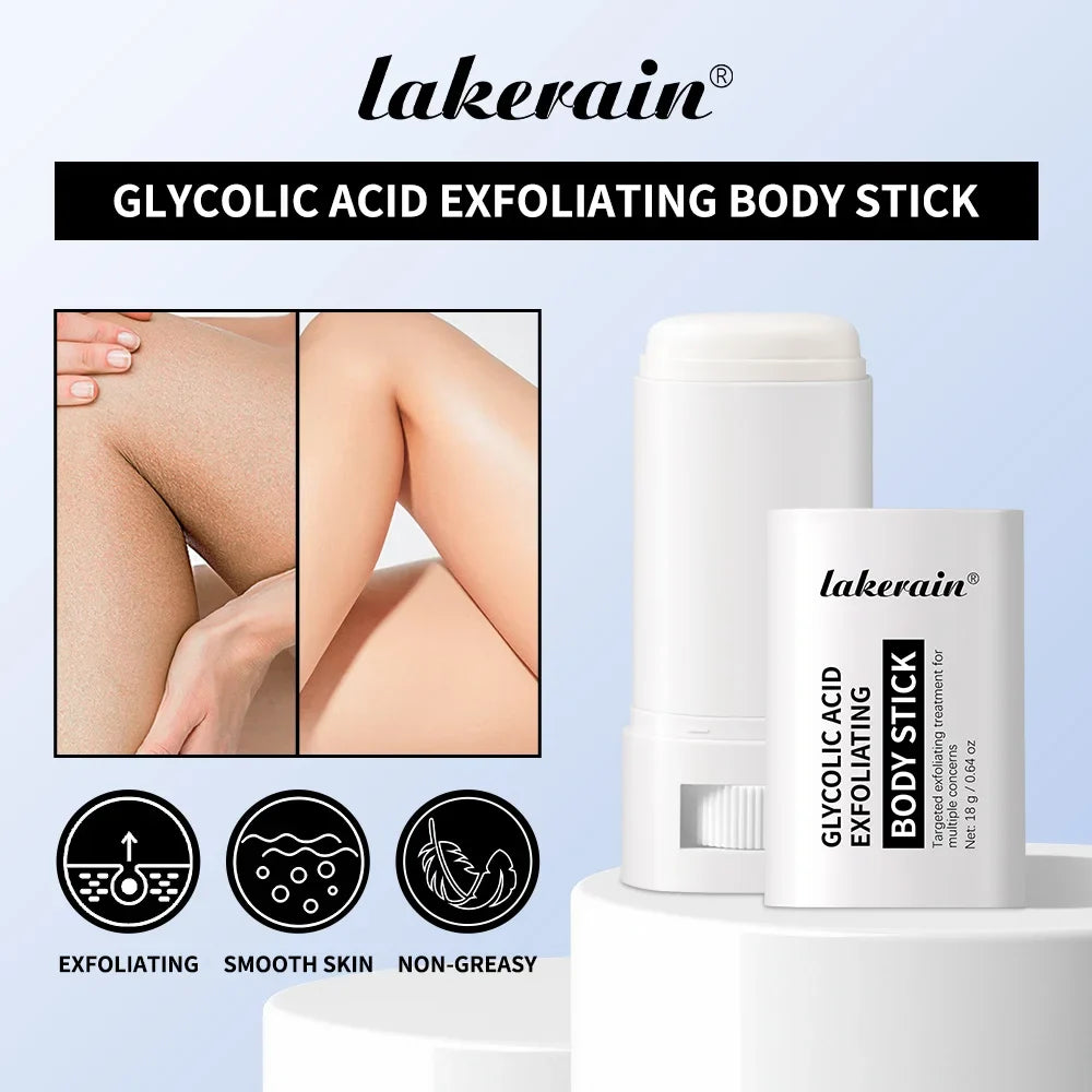 Lakerain Glycolic Acid Exfoliating Body Stick | Smooth & Moisturize