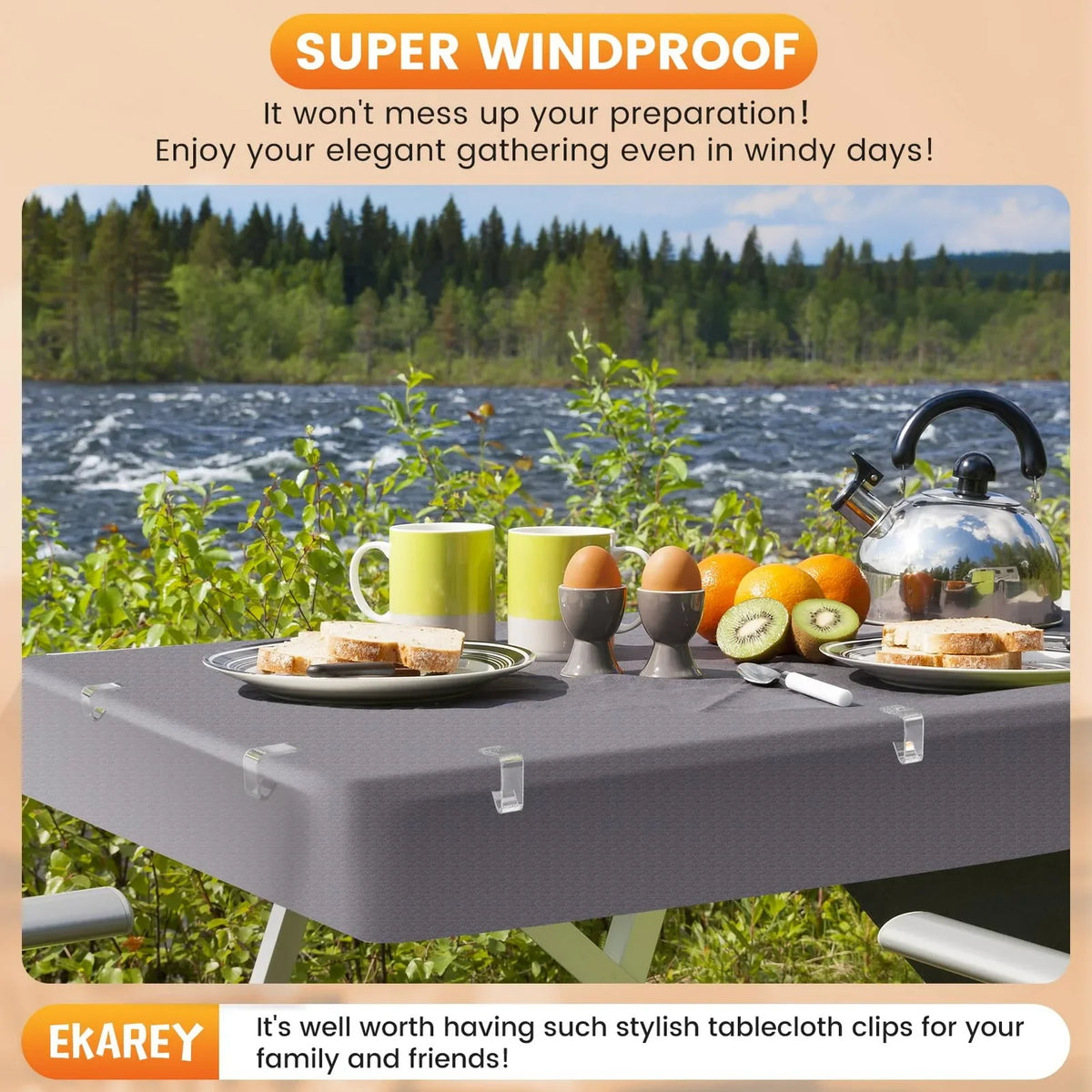 Clear Plastic Tablecloth Clips – Windproof Non-Slip Clamps
