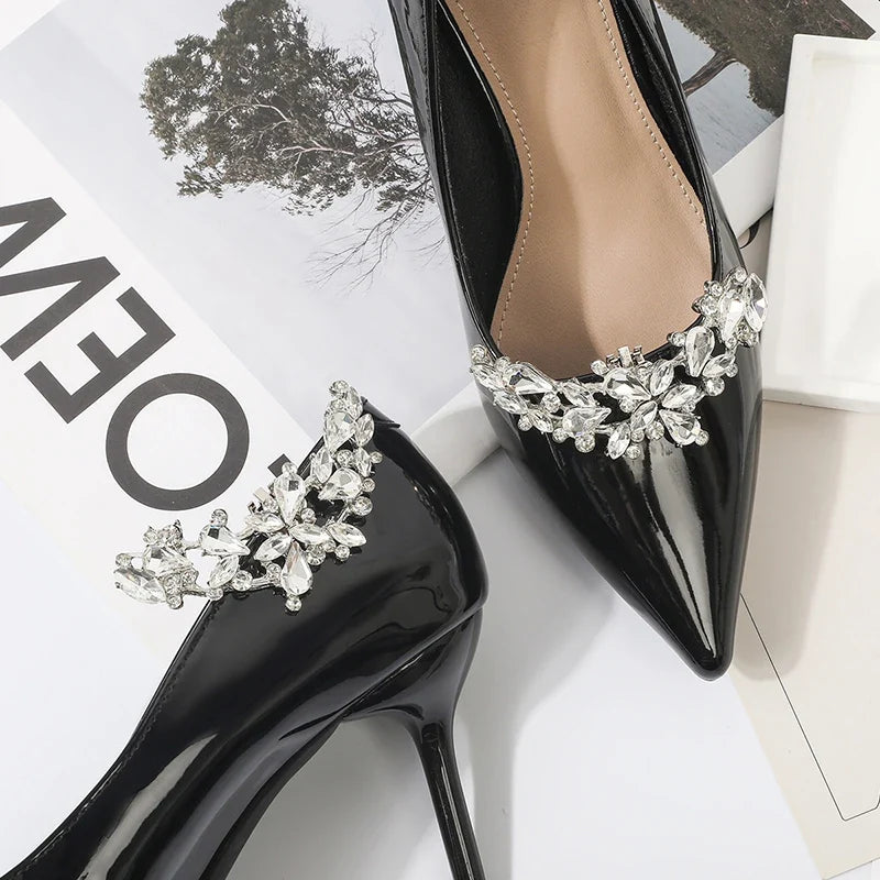 Rhinestone Floral Shoe Clip – Detachable Wedding Shoe Buckle