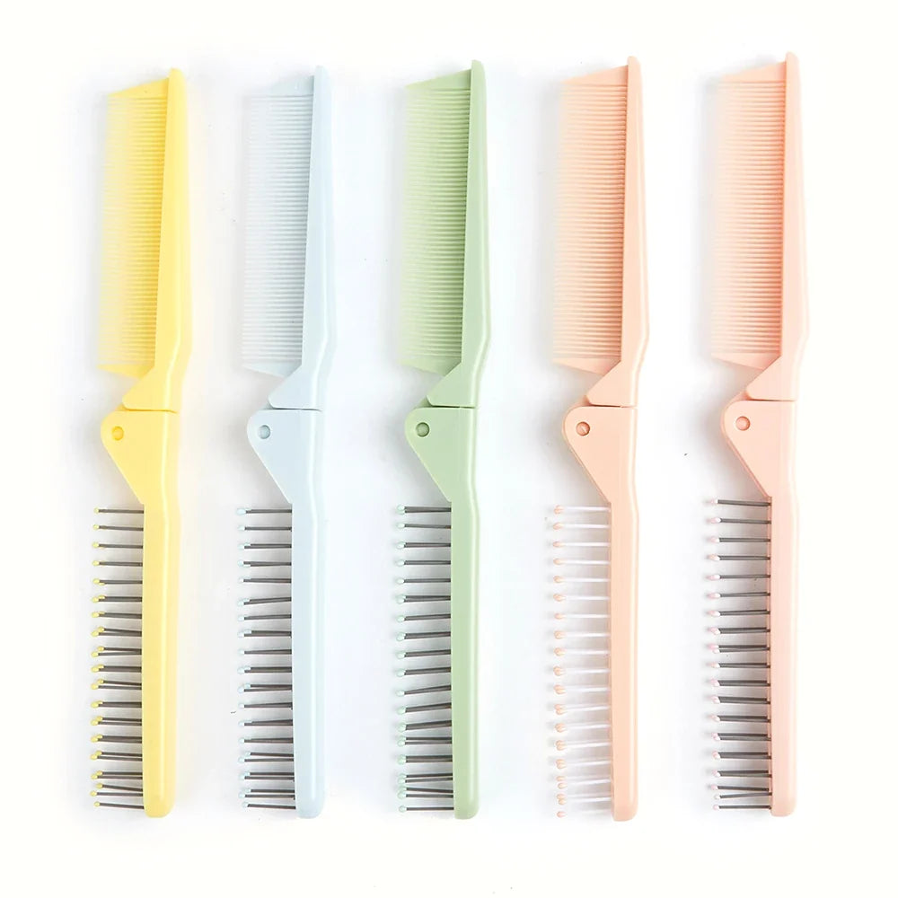Foldable Pocket Hair Comb – Wide Tooth Travel Detangler