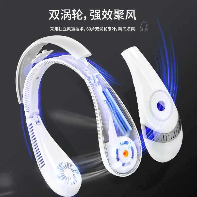 URGGU Bladeless Neck Fan 5000mAh Foldable USB Rechargeable