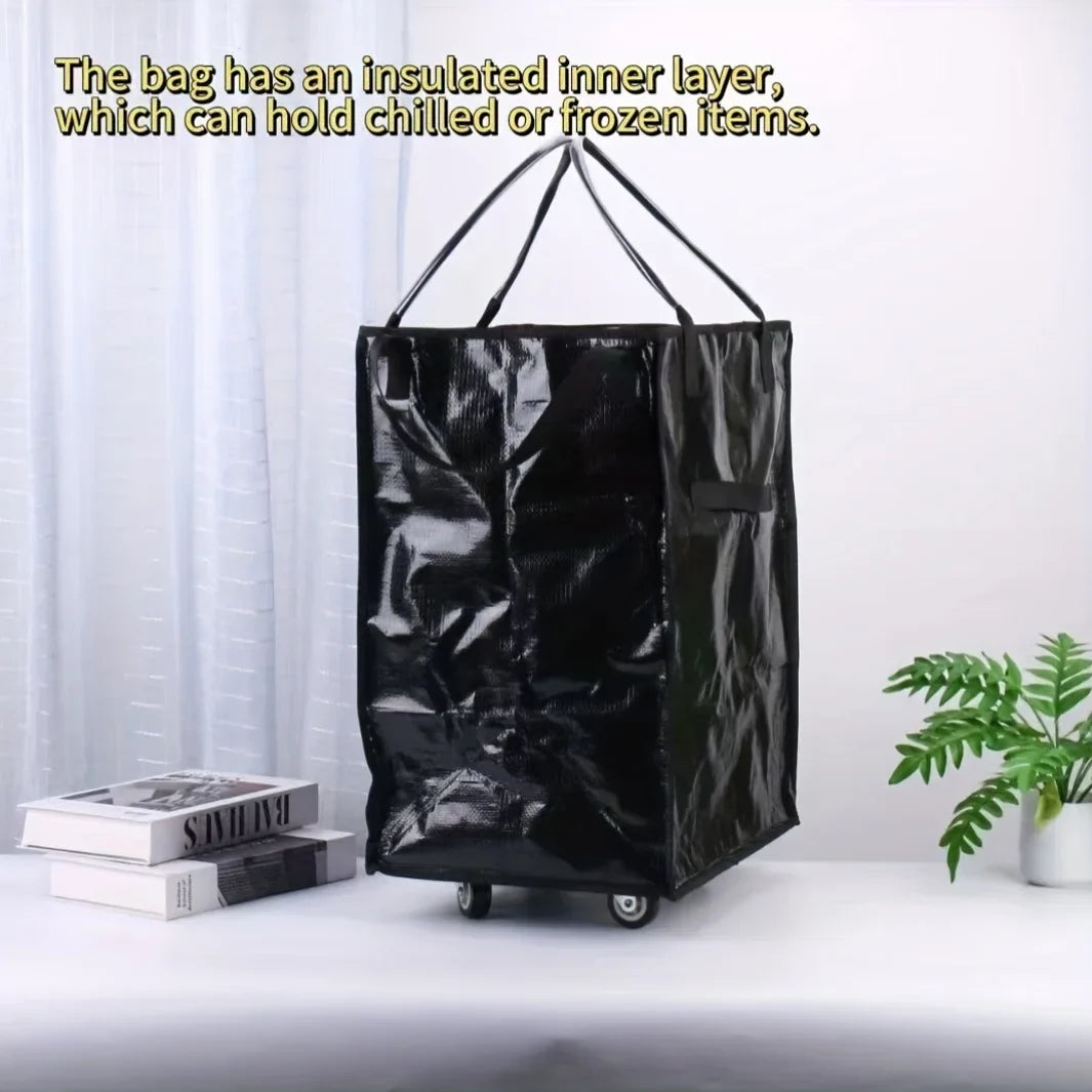 Folding Shopping Cart Bag with Wheels – Large 40x30x50cm