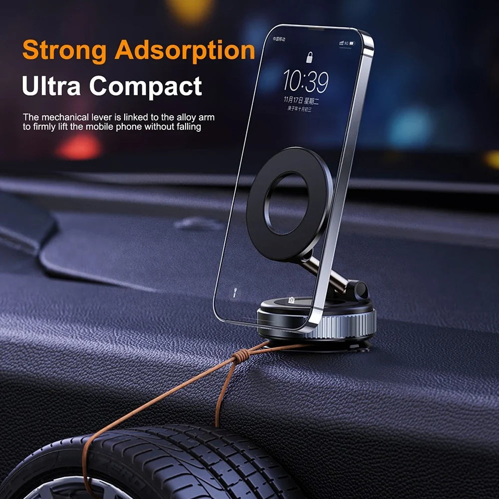 Magnetic Car Phone Mount | MagSafe 360° Vacuum Suction Holder