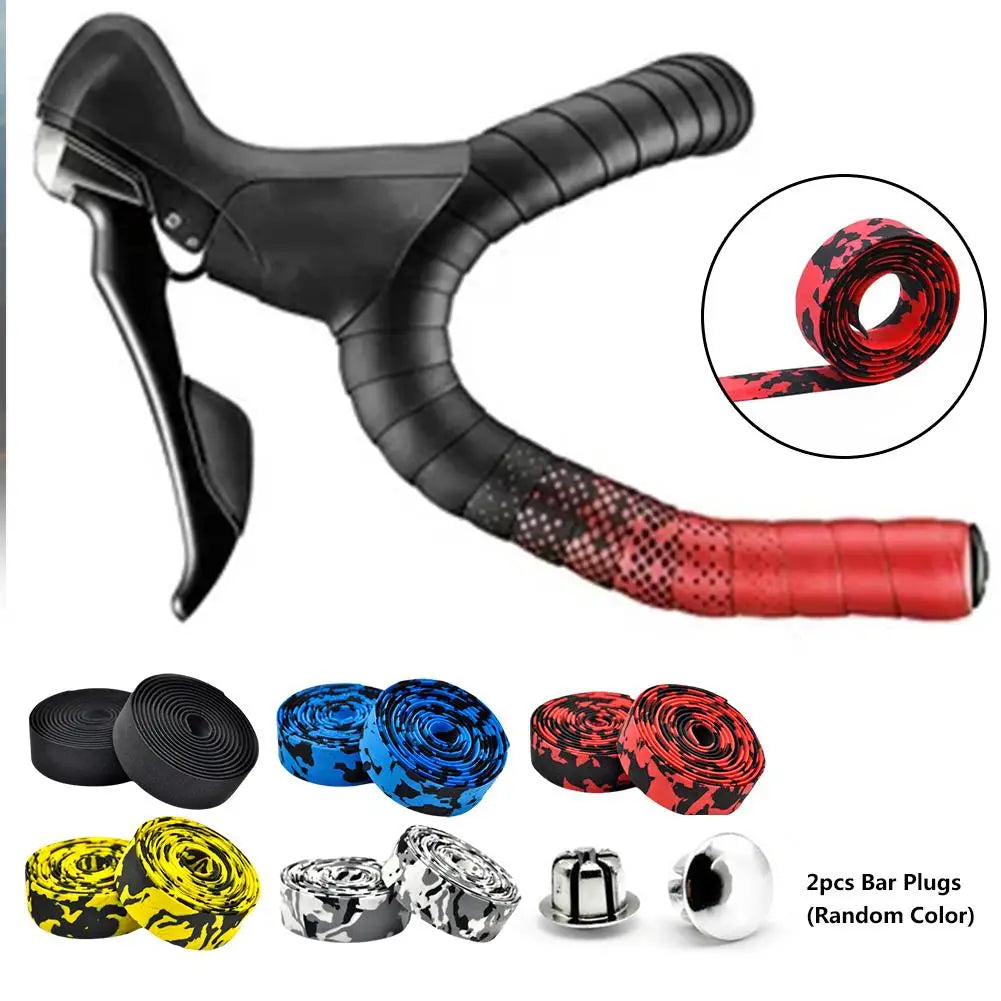 Road Bike Handlebar Tape Camouflage Anti-Slip Cycling Wrap 2pcs