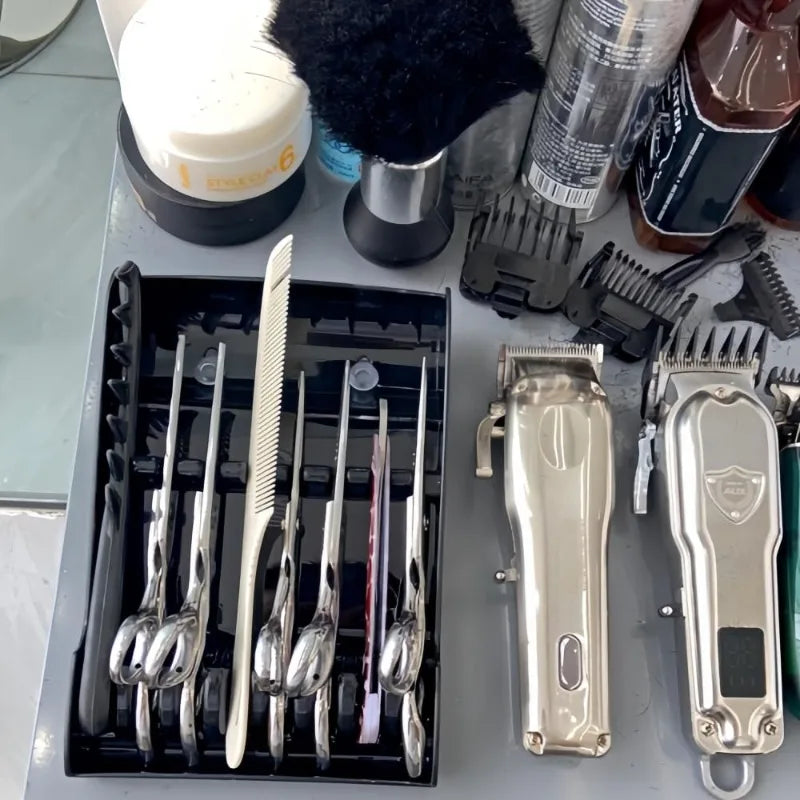 Salon Scissors Holder Tray | 6-Slot Barber Shears Organizer