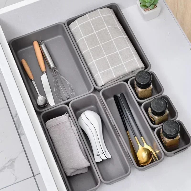 8-Piece Plastic Drawer Organizer Set | Desk & Office Storage