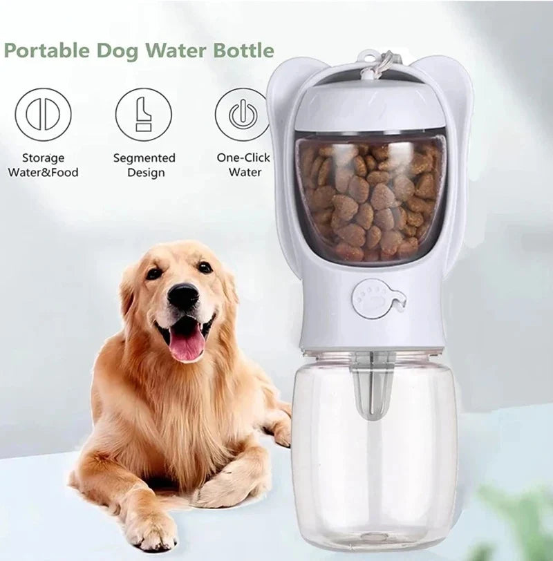 2-in-1 Portable Pet Water Bottle & Food Container | Travel
