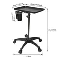 Height-Adjustable Salon Rolling Trolley Cart | Spa & Barber
